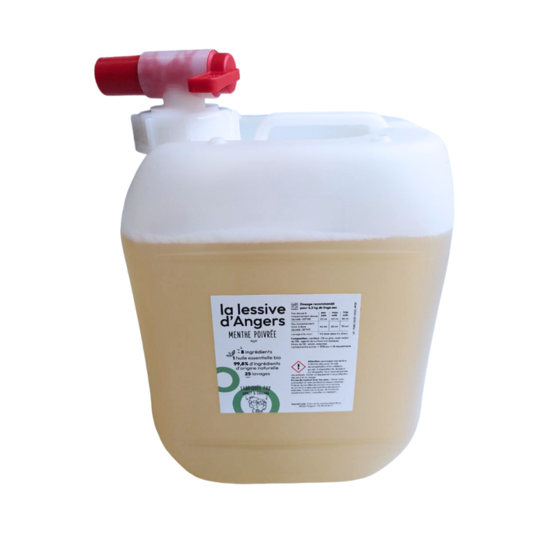 Lessive d'anjou menthe poivrée en vrac 5L Lessive d'anjou menthe poivrée en vrac 5L